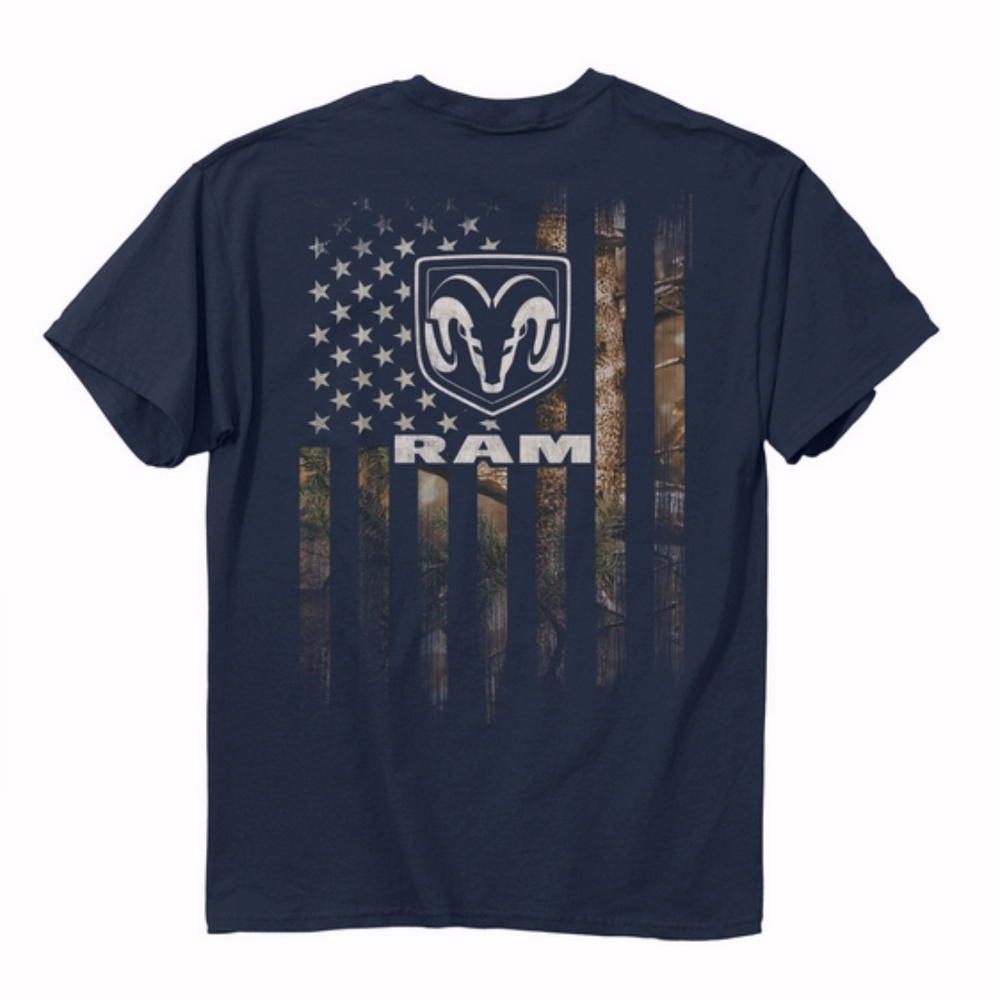 RAM U.S. Flag Camo Short Sleeve T-Shirt - NEW Fast Ship
